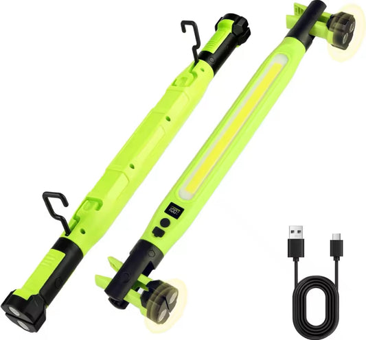 TorqLume underhood work light with hooks, clamps, magnetic ends and USB-C charging cable